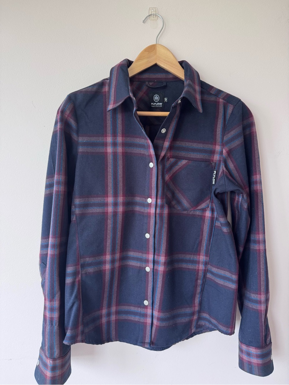 Flylow Brigitte Tech Flannel Shirt | Women's Small S | Plaid Snap Front
